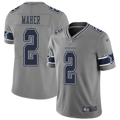 Men Dallas Cowboys Limited Gray Brett Maher #2 Inverted Legend NFL Jersey->women nfl jersey->Women Jersey